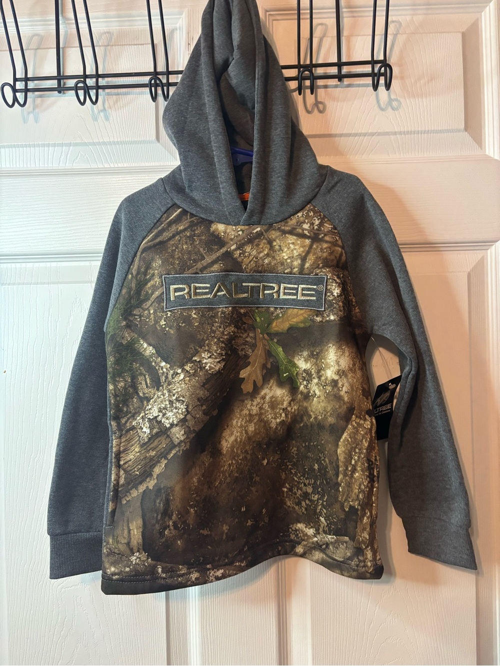 Realtree Gray Sleeve Camo Hoodie with Realtree Logo